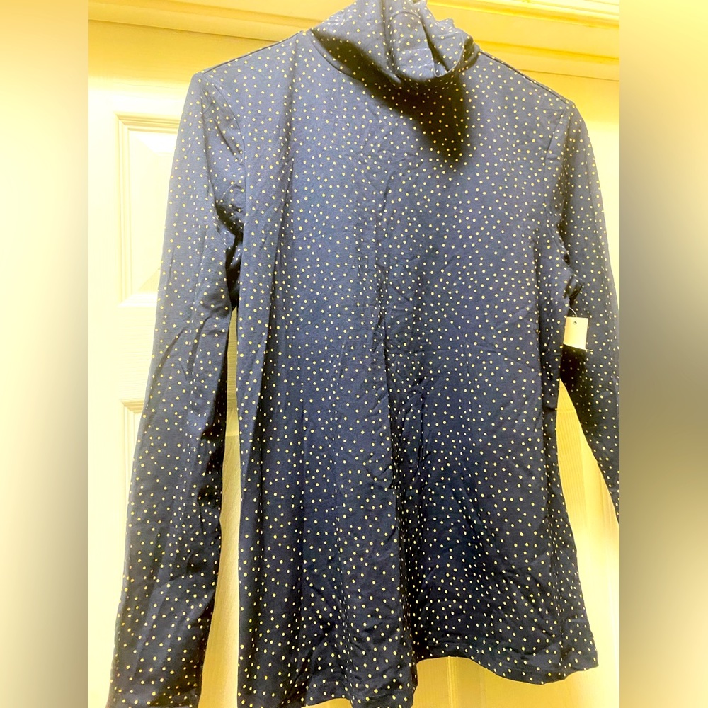 Amazon Essential blue/gold turtleneck